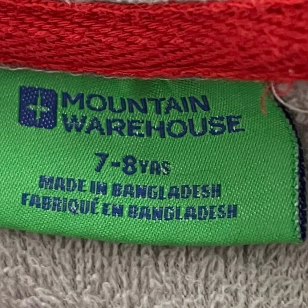 MOUNTAIN WAREHOUSE Striped Fleece Zip Hoodie Kids 7-8 Red Navy - Picture 9 of 9